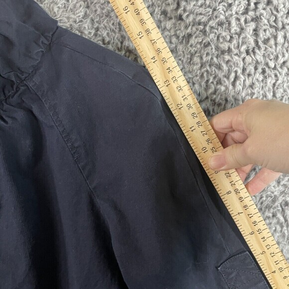 Ann Taylor Loft Jacket Belted Blazer 3/4 Sleeve Button Up Navy Women's Size 8 - Picture 4 of 9